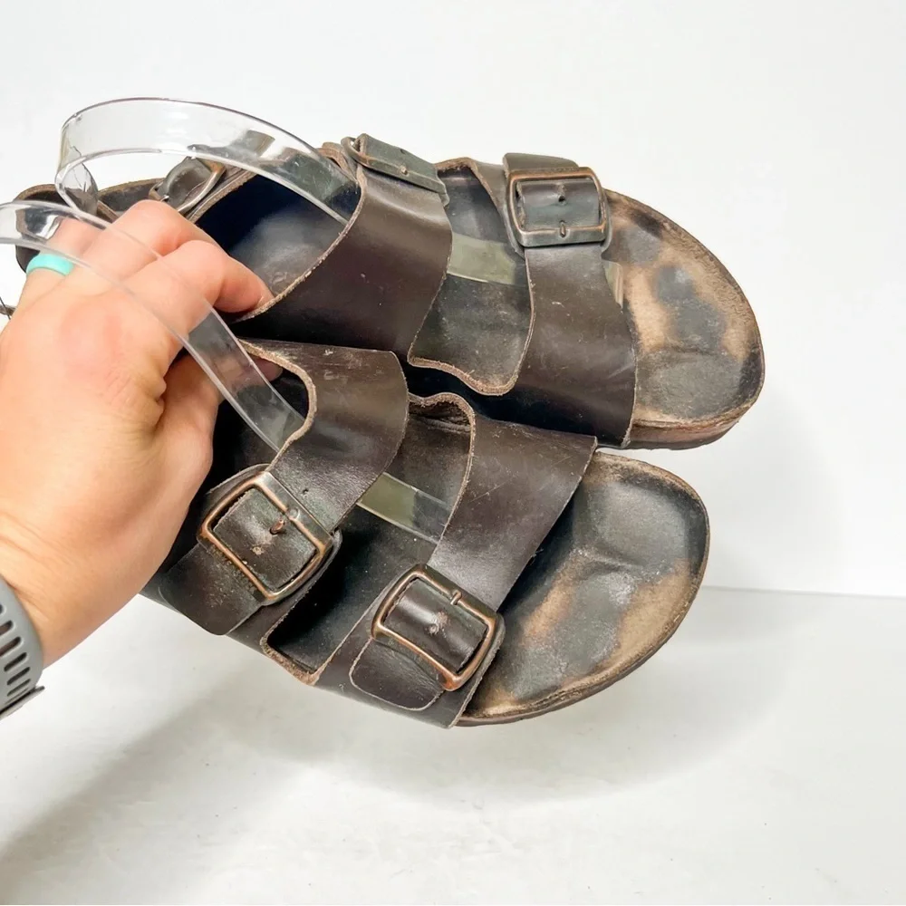 Birkenstock Milano Oiled Leather Habana Sandals Size 43 10 Women’s